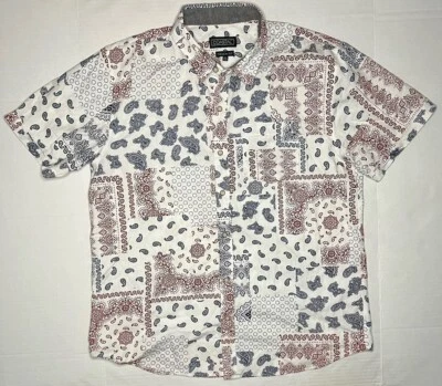 Mens Coastal Modern Fit Paisley button front shirt XL - Image 1 of 4