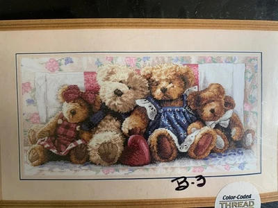 Teddy Bear A Row of Love Cross Stitch Kit Dimensions Gold Collection NIP 18x9 - Image 1 of 4