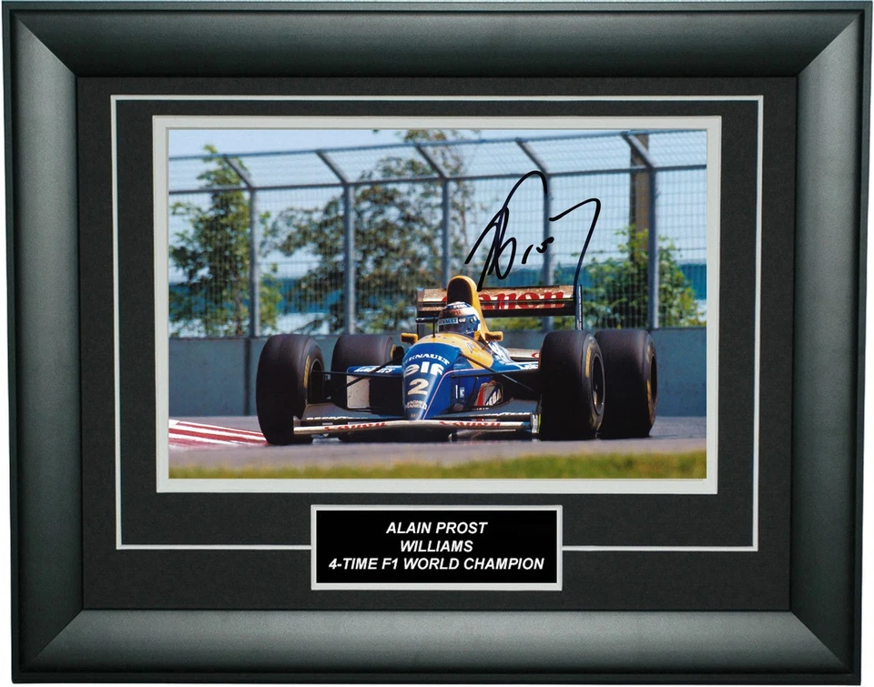 Marco de fotos firmado por Alain Prost 8X12 pulgadas 1993 F1 Williams Renault Foto 1 de 1