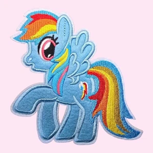 MY LITTLE PONY RAINBOW DASH TV SHOW CUTE KIDS CARTOON LARGE IRON ON PATCH 5 X 5" - Picture 1 of 4