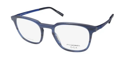 NEW OGA 10161O EYEGLASSES FULL-RIM BB12 51-21-150 OVAL BLUE MENS TITANIUM FRANCE - Image 1 of 4