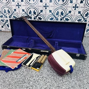 Jiuta Chuzao Shamisen Japanese Traditional Musical Instrument with Case Set - Picture 1 of 11