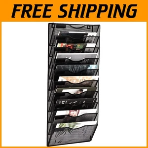 Vertical Mesh Hanging Organizer, 10 Pockets - Picture 1 of 8