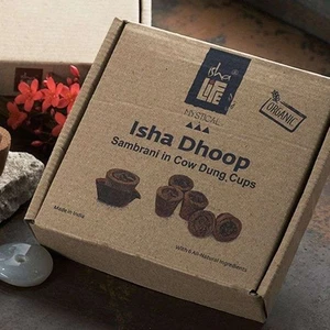 Isha Life Hecho a mano Sambrani Loban resina mezclada con tazas de estiércol ... - Imagen 1 de 6