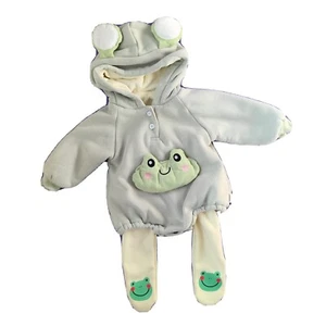 Halloween Fleece Frog Costume 2pc Hoodie And Leggings Set 6-12 Mo Unisex - Picture 1 of 4