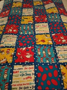 Dr. Seuss Baby Quilt. Handmade. Reversible. Excellent Condition  - Picture 1 of 14
