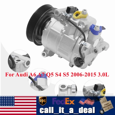 Compresor aire acondicionado con embrague para Audi A6 A7 Q5 S4 S5 2006-2015 3,0 L Foto 1 de 4
