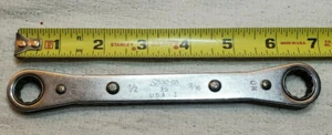 NICE SNAP ON TOOLS 75 12 POINT 1/2" X 9/16" RATCHETING BOXED END WRENCH - Picture 1 of 8