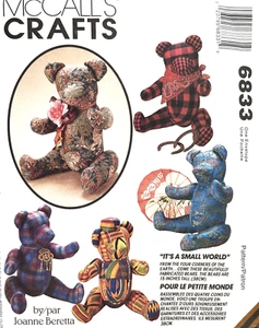 Años 90 McCall's Bears Patrón 6833 Talla 15" SIN CORTAR - Imagen 1 de 3