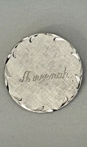 Broche redondo satinado y corte diamante plata de ley - Imagen 1 de 3