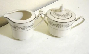 Noritake Parkridge Sugar bowl & Creamer Ivory China floral 7561 - Picture 1 of 7