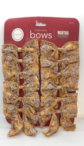 Martha Stewart Heirloom Adornments 12 Decorative Mini Bows Gold Pinecones Wired - Picture 1 of 6