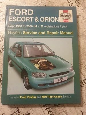 FORD ESCORT & ORION 1990-00 PETROL HAYNES WORKSHOP MANUAL 1737 GOOD inc FREE P&P - Image 1 of 4