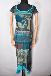 Vestido para mujer Save The Queen azul maxi malla elástica talla M - Imagen 1 de 11