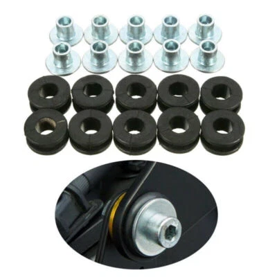 10Pcs Motorcycle Rubber Grommets Bolt For Honda Yamaha Suzuki Kawasaki Fairing - Image 1 of 4