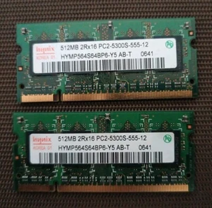 MEMORY RAM SODIMM HYNIX 512MB PC2-5300S 533MHz HYMP564S64CP6-YA AB - Foto 1 di 2