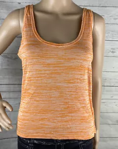Kenneth Cole Reaction Tank Top Medium Orange Space-Dye High Low Activewear Shirt - Picture 1 of 12