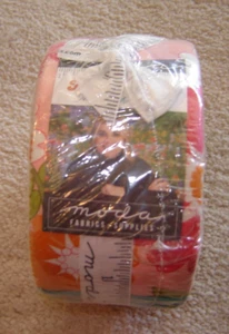 MODA COTTON fabric JELLYROLL 2.5" strips FLOWER POWER jelly roll maureen McCormi - Picture 1 of 3
