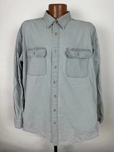 Camisa LL Bean Hombres XL TALL Abotonada Gris Pigmento Teñido Algodón Peso Medio Viaje - Imagen 1 de 18