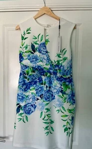 Roman Blue and White Floral Occasion Dress - Picture 1 of 3