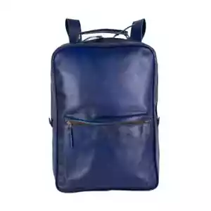 Mochila de cuero azul artesanal: grano completo, regalo ideal para él o ella perfecta - Imagen 1 de 2