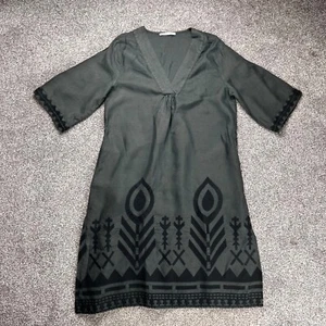 Vestido midi griego arcaico Kori de lino talla 8 UK 4US S caftán boho bordado - Imagen 1 de 17