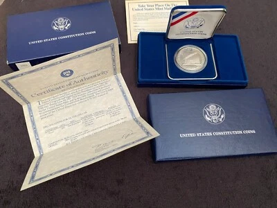 U.S. CONSTITUTION SILVER $1 COIN 200th Anniversary 1787-1987 San Fransico Mint - Image 1 of 4