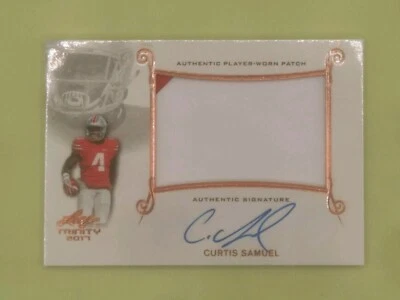 2017 Leaf Trinity Signature Curtis Samuel Player Worn Two Color Patch RPA - Image 1 of 2