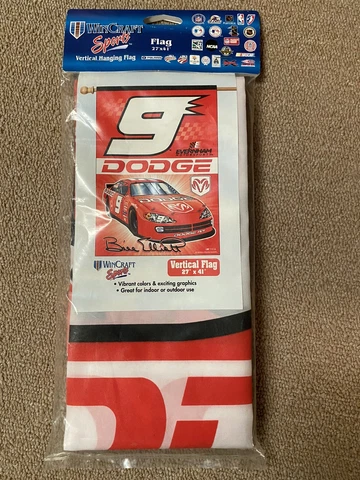 Bill Elliott #9 Dodge Vertical Hanging Flag 27’x41’, New ! Cover