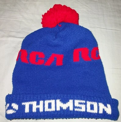 DE COLECCIÓN RCA THOMSON SPELL OUT INVIERNO TEJIDO SOMBRERO BOLA DIFUSA LOGO SCRANTON AÑOS 70 80 NIEVE Foto 1 de 4