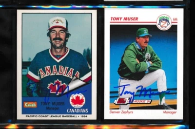 Lot (2) Tony Muser 1984 Cramer #27 Impel #149 Signed Autograph (AF97) SWSW6 - Image 1 of 2