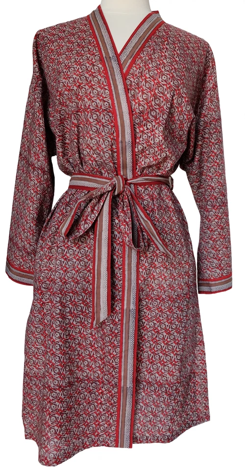 Bata kimono Anokhi - óxido - hasta la rodilla - 100% algodón - talla única Foto 1 de 4