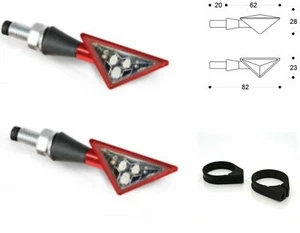 Attacchi per Forcelle Anteriori Moto Ø48>54 + Frecce Z-LED Omologate ROSSE - Foto 1 di 3