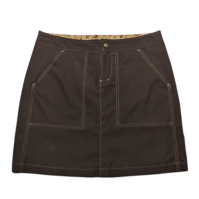 Falda Kuhl Mujer M 30x16.5 Marrón Línea A Algodón Nylon Lona Senderismo Gorpcore Usada en Excelente Condición Foto 1 de 4