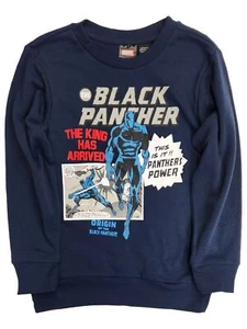 Marvel Boys Blue Black Panther Long Sleeve Sweatshirt Jacket - Picture 1 of 2