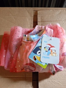 Bluey Girls Red Christmas Dress- Size 4 - Brand New - Picture 1 of 15