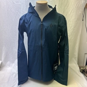 NEW Men’s Black Diamond Stormline Stretch Rain Shell Jacket Indigo Large L Lg - Picture 1 of 16