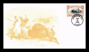 DR JIM STAMPS US COVER INDIAN HUNTING BUFFALO TRANS-MISSISSIPPI FDC S&T CACHET - Picture 1 of 2