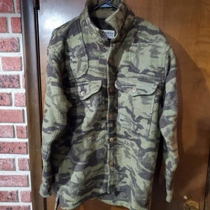 Vintage Columbia Sportswear Mens Large Heavy Wool Blend Hunting Coat Camo - Picture 1 of 10