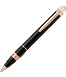 NEW Montblanc StarWalker Black Resin Rose Red Gold Trim Ballpoint Pen 105653 - Picture 1 of 7