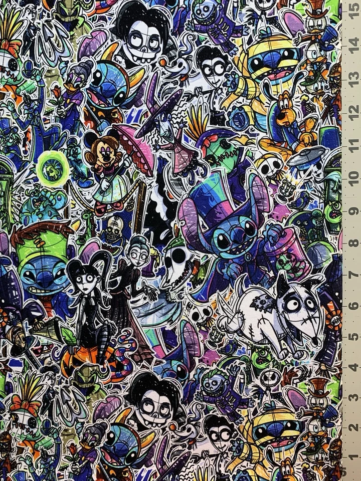 Tim Burton Frankenweenie Custom Fabric Fat Quarter 18x28” Woven Cotton - Image 1 of 1