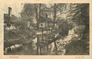 Karlsruhe An der Alb - Carte postale historique avec paysage fluvial - Photo 1/2