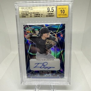 2024 Leaf Metal Baseball Travis Bazzana X RC 1st Blue Lava Auto 8/15 BGS 9.5 Gem - Picture 1 of 15