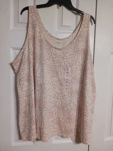 Canotta donna nuova con etichette Old Navy primo strato beige stampa leopardata taglia 4X (28-30) - Foto 1 di 3