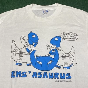 Vintage 1988 EMS’ ASAURUS Funny Comedy Saurus Single-Stitch T-Shirt Size Large - Picture 1 of 11