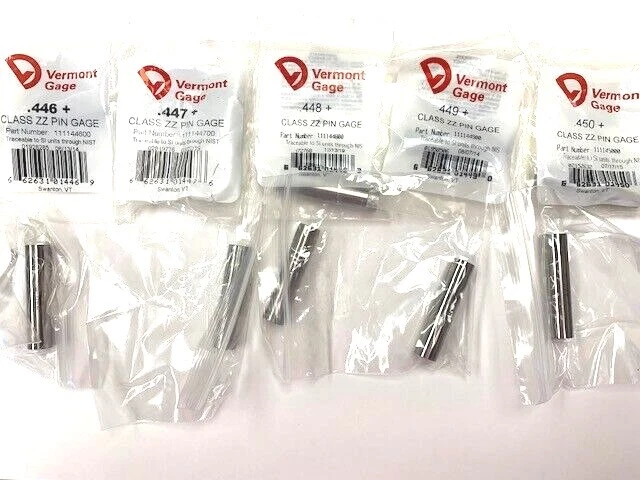 VERMONT GAGE PIN GAGE CHOOSE SIZES .446 .447 .448 .449 .450 + OR - PLUS MINUS