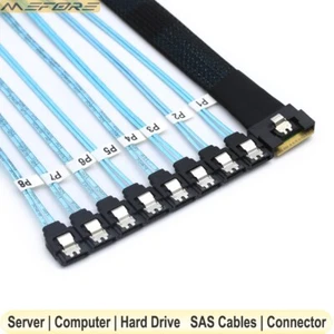 PCI-E SlimSAS SFF-8654 8I 74Pin Full-wrap Scoop-proof To 8X SATA 7P Server Cable - Picture 1 of 6