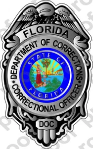 STICKER FLORIDA DOC DEPARTMENT OF CORRECTIONS BADGE - Picture 1 of 1