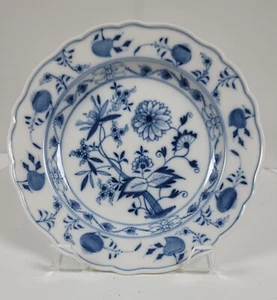 Patrón de cebolla Marked Meissen placa festoneada de porcelana ~ cebolla azul - Imagen 1 de 8