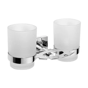 Soporte para cepillo de dientes META latón cromo pulido baño y inodoro >> para perforar o pegar - Imagen 1 de 6